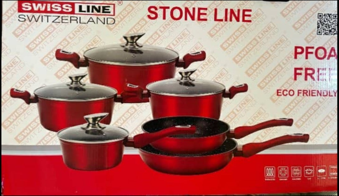 Batería de Cocina HOMELUX 10 Piezas - Antiadherente Mármol