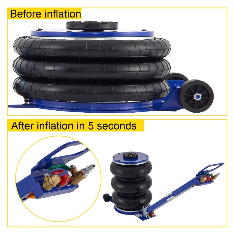 Gato Neumático de Aire 5T - Elevador Rápido y Seguro para Coches y SUV
