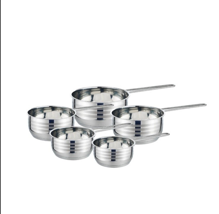 Juego de Cazos 5 Piezas - Acero Inoxidable 12cm a 20cm