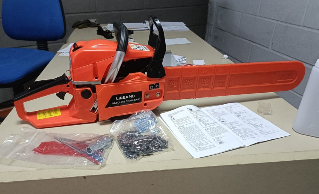 Motosierra de Gasolina 58CC 2CV - Espada 20" con Antivibración Profesional