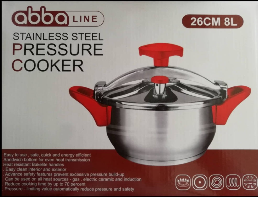 Olla de Presión Acero Inoxidable - 6L 8L Compatible Inducción