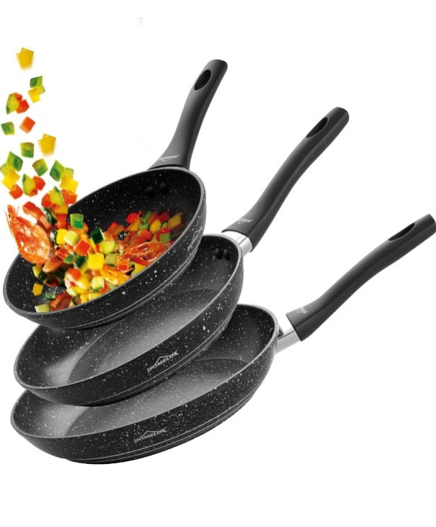 Sartenes 3 Piezas HOMELUX - Antiadherente 20cm 24cm 28cm