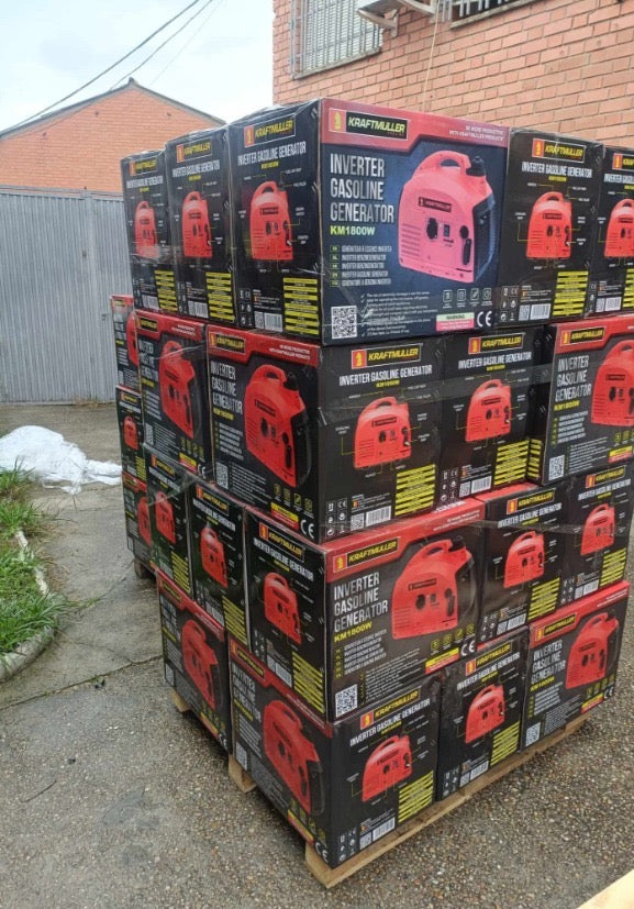 Generador Portátil KRAFTMULLER 1800W/2000W Gasolina - Bajo Consumo con Repuestos