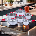 Batería de Cocina SWISS LINE 12 Piezas - Acero Inoxidable Premium