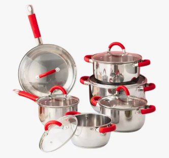 Batería de Cocina SWISS LINE 12 Piezas - Acero Inoxidable Premium