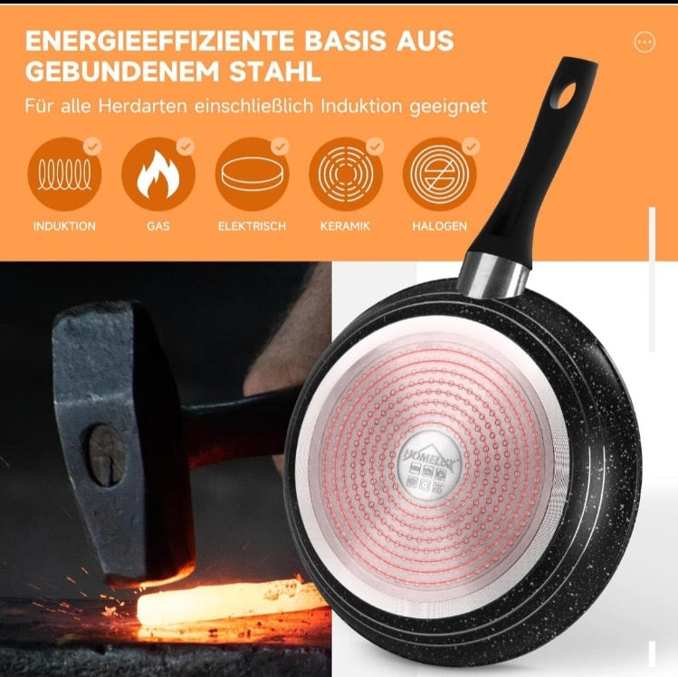 Sartenes 3 Piezas HOMELUX - Antiadherente 20cm 24cm 28cm