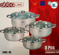 Juego de Ollas ABBALINE 8 Piezas - Batería Completa Antiadherente