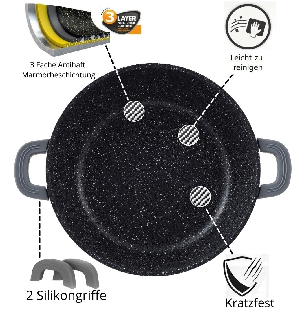 Ollas Platinum Rose Gold con Tapa Cristal - 20cm 24cm 26cm 28cm