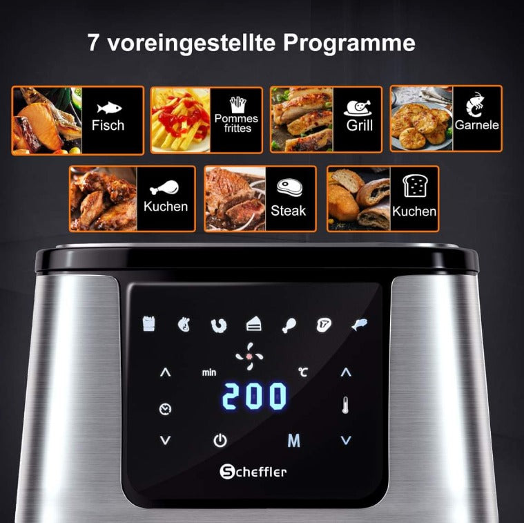 Freidora Sin Aceite 1800W - Air Fryer 5.5L con 7 Programas