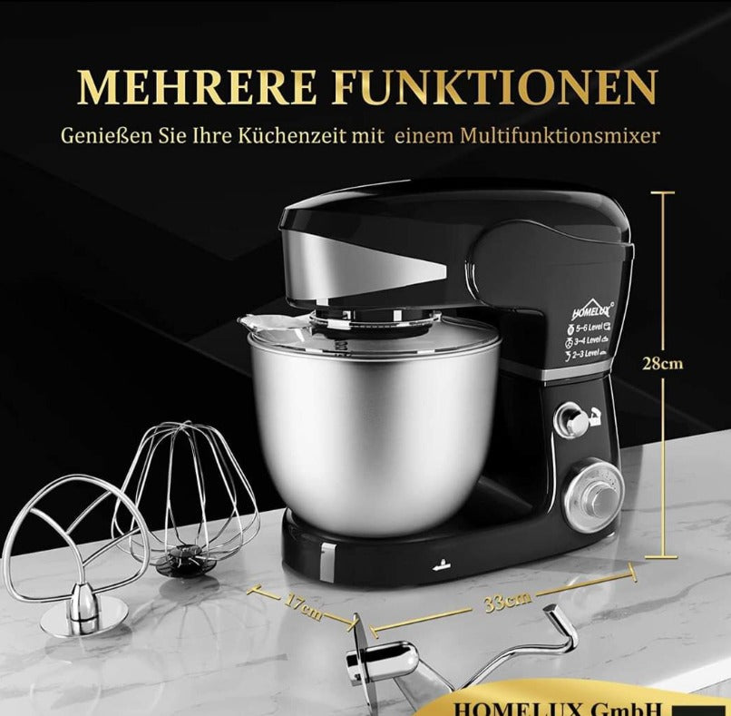 Amasadora HOMELUX 5 Litros 2000W - Amasa, Bate, Mezcla