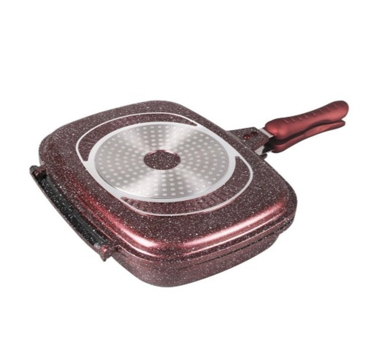 Asadora Grill Doble Cara - Antiadherente Tipo Piedra con Sellado