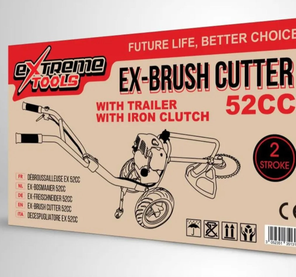 Desbrozadora KraftMuller 52cc - Con Ruedas Remolque y Embrague Hierro